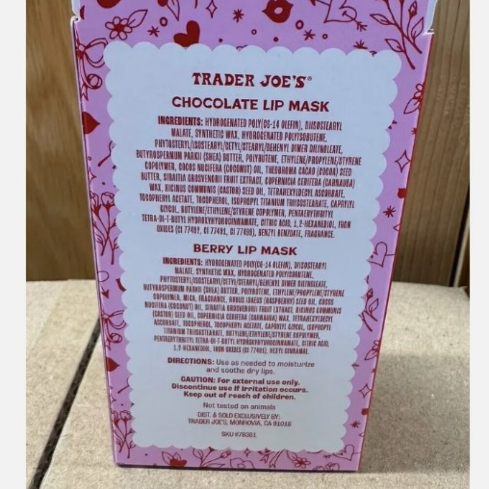Trader Joe’s Chocolate Berry Lip Mask Duo New/ NWT - Picture 2 of 2